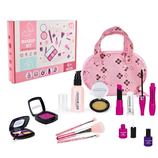 VisionKids Pretend Makeup for Toddlers, Kids Makeup Kit for Girl, Play Makeup for Little Girls，Makeup Sets for Girls Toddler Princess Toys Christmas Birthday for Girls Age 3 4 5 6 7 8 9 10 11 12 Year