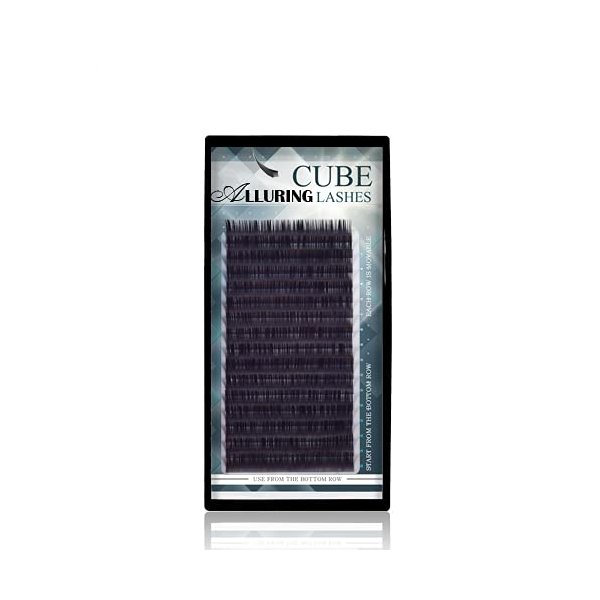 Eyelash Extension Alluring CUBE Flat Lashes Ellipse Matte Finish Lashes B Curl Thickness 0.20mm (B - 0.20 x 14mm)