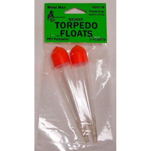 Beau Mac PET Clear Skinny Torpedo Slip Floats - 12g