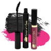 Essence of Argan Lash Conditioner Mascara & Nourishing Lip Gloss Plumper with Organic Argan Oil - Waterproof Black Mascara Plus Plumping Lip Balm for Voluptuous Sexy Lips and Longer Stronger Lashes