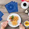 40Pcs Blue Bandana Paper Napkins Blue Bandana Party Napkins Happy Western Party Paper for Blue Bandana Theme Birthday Party Disposable Paper Napkins Bandana Party Decorations