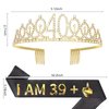 Casoty 40th Birthday Sash and Tiara for Women, 40th Birthday Decorations for Women, 40 & Fabulous Sash and Tiara Set, Happy 40th Birthday Decorations, 40th Birthday Gifts for Women