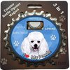 E&S Pets White Poodle Bottle Opener, Coaster and Magnet