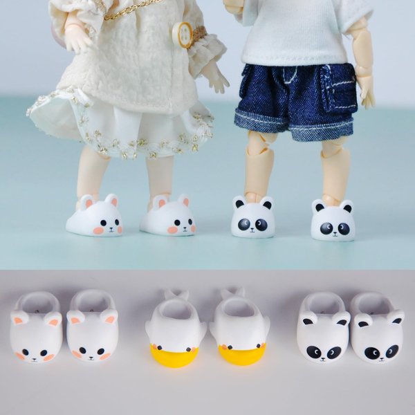 YMY Animal Slippers ob11 Doll Shoes gsc Clay Human bjd 1/12 Scale Doll Shoes
