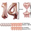 14th Birthday Decorations Party Supplies, Jumbo Rose Gold Foil Balloons for Birthday Party Supplies,Anniversary Events Decorations and Graduation Decorations Sweet 14 Party,14th Anniversary