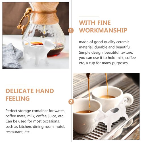 YARDWE Ceramic Creamer Jugs Milk Jug Cup Cute Cow Animal Shape Sauce Pitcher Milk Creamer Coffee Syrup Jar Server Dipping Bowls 40ML