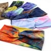 NODG 6 Pieces Tie Dye Headbands for Women Knot Headbands Turban Headbands for Women Fashion Headbands for Women's Hair Wide Boho Knotted Yoga Headband Head Wrap Criss Cross Hair Band for Women