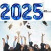 New Years Eve 2025 Blue Foil Balloons, 2025 Blue Balloons 40 Inch Foil Number, Navy Blue 2025 Number Balloon, Blue Senior 2025 Christmas Graduations Birthday Decorations