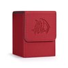 ZLCA Card Deck Box for Trading Cards with 2 Dividers, Card Storage Box Fits 100+ Single Sleeved Cards, PU Leather Strong Magnet Card Deck Case Holder for Magic Commander TCG CCG （Red,Emperor Dragon）