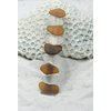 Genuine Surf Tumbled Frosted White and Brown Sea Glass French Barrette Hair Clip 4" or 100 mm Length - Quantity of 1