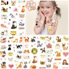Temporary Tattoos Kids, Fake Tattoo Stickers for Boys Girls, Metallic Style Cute Kitten Cat Birthday Party Supplies Decor, Waterproof Face Body Tattoo Gifts for Pet Lover, 4 Sheets