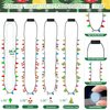 Christmas Light Necklace, 8pcs Light up Christmas Necklaces Party Favors, 4 Kinds Glow Bulb Christmas Tree Santa Candy Cane Necklaces, 3 Modes Colorful Ugly Christmas Xmas New Year Eve Party Supplies