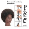 WikNifo Kinky Curly Mannequin Head 100% Human Hair for Hairdresser Practice Manikin Cosmetology Doll Training Head Braiding Styling with Stand
