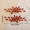 Teyglen Red Rhinestone Bridal Hair Clips Crystal Wedding Hair Barrette for Women Decorative Hair Accessories Jewelry Sparkly Crystal Hair Piece (Red)