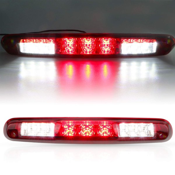 Tresound For 2007-2013 Chevy Silverado/GMC Sierra 1500 2500HD 3500HD 3rd Third Brake Light Cargo Light LED High Mount Lamp Tail Light (Red)