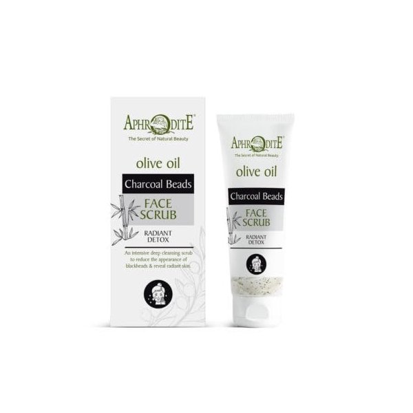 Aphrodite Olive Oil Charcoal Beads Face Scrub, Radiant Detox, 1 Pack