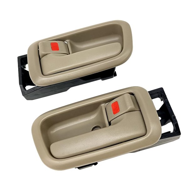 MADAT Interior Door Handle with Frame Fit for Toyota Tundra 2000-2006 Front Left and Right Side Interior Door Handles W/Bezel Replace 692060C010B2 69206-0C010-B2 Beige 2 Pack