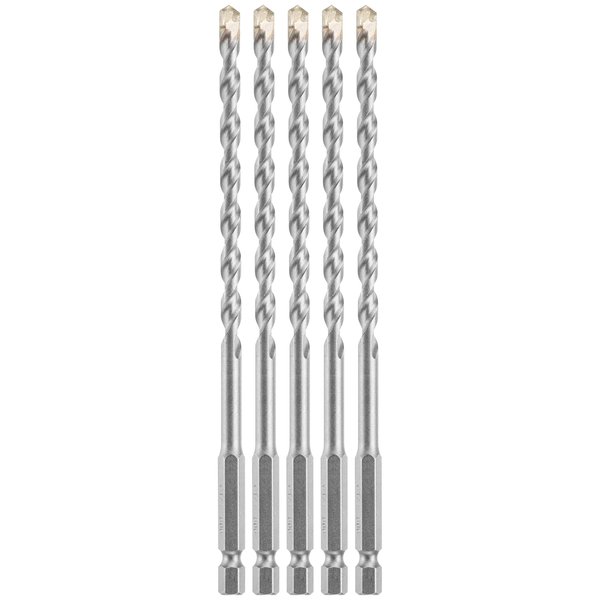 Bosch 5 pc. 1/4 In. X 6 In. Hex Shank Hammer Drill Masonry Bits LBHX0045