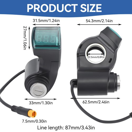 Frdhee Electric Scooter Handlebar Switch Lock, 3 Pin Digital Battery Power Display Switch Lock with Keys Handlebar Control Lock for Kugoo G2 Pro Replacement