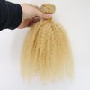 ZigZag Hair Afro Kinky Curly Human Hair Bundle Blonde Color 1pc Afro Curly Weft Hair Extensions Human Hair (12 Inch, Blonde)