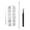 Mr. Pen- Rhinestones, 2000 pcs with Pick Up Tweezer and Rhinestones Picking Pen, Flat Back Round Rhinestones, Rhinestones for Crafts, Face gems, Rhinestones for Nails, Rhinestones for Makeup