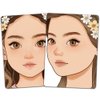 DELORIGIN 2pcs Face Painting Practice Board Reusable Makeup Practice A4 Size Mannequin Face Body Painting Exercise Template Facial Painting Supplies for Makeup Beginner Painting (Girl with a Wreath)
