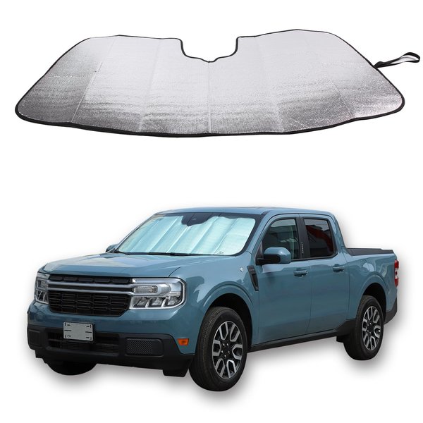 Windshield Sun Shade for Ford Maverick Accessories 2022 2023 2024 Car Silver Thicken 5-Layer UV Reflector Auto Front Window Sunshade Visor Shield Cover and Keep Your Vehicle Cool (1 Pc)