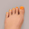 Dashing Diva Glaze Pedicure Nail Strips - Tangerine Glaze | Works with Any LED Nail Lamp | Long Lasting, Chip Resistant, Semicured Gel Nail Strips | Contains 34 Salon Quality Nail Wraps,1 Nail File