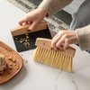 OAKART Mini Metal Dustpan and Brush Set for Sweeping Crumbs Fireplace, Natural Table Sweeper Combo (Black)
