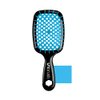 Dry and wet dual ventilation soft hair brush, mesh hollow massage hairbrush ladies portable (Red)