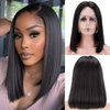 bynlna Lace Front Wigs Human Hair Straight Bob Wig 13x4 HD Transparent Lace Front Wigs for Black Women Brazilian Virgin Hair 180% Density Glueless Wigs Human Hair Pre Plucked with Baby Hair (16 Inch)