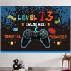 13th Birthday Backdrop Banner Video Game Decorations for Boys Level 13 Birthday Backdrop Decorations 13 Years Official Teenager Birthday Party Supplies