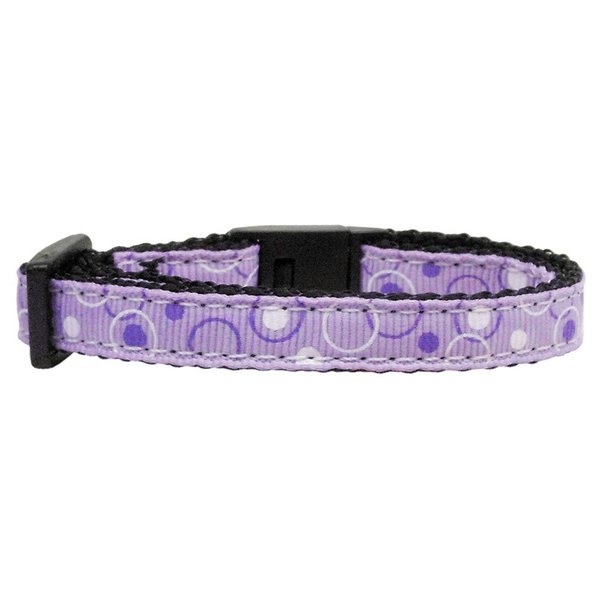 Mirage Pet Products Retro Nylon Ribbon Cat Safety Collar, Lavender