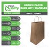 EcoQuality - 10x5x13 inches - 100pcs - Medium Brown Kraft Paper Bags with Handles, Shopping, Gift Bags, Party, Merchandise, Lunch Bags, Grocery Bags