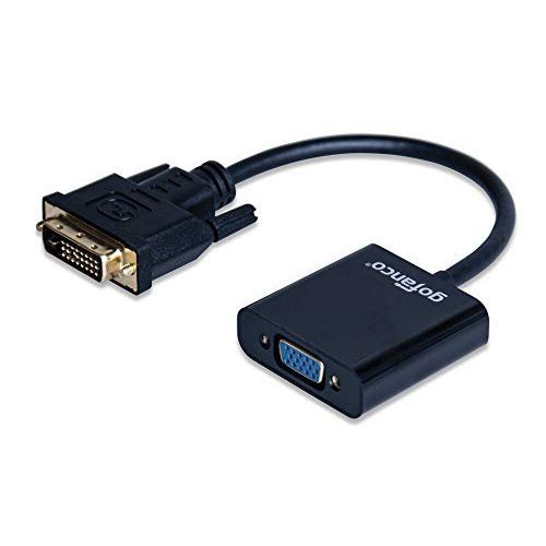 gofanco Active DVI-D to VGA Adapter Converter - Male to Female M/F Video Adapter Cable for DVI-D 24+1 for DVI Device, Laptop, PC to VGA Displays, Monitors, Projectors (DVIDVGA2)