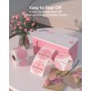 MUNBYN 2 Inch Pink Circle Thermal Sticker Labels, Self-Adhesive Round Direct Thermal Labels, Multi-Purpose Roll Sticker Labels for DIY Logo Design, QR Code, Name Tag, Inventory-Pink 750 Labels/1 Roll