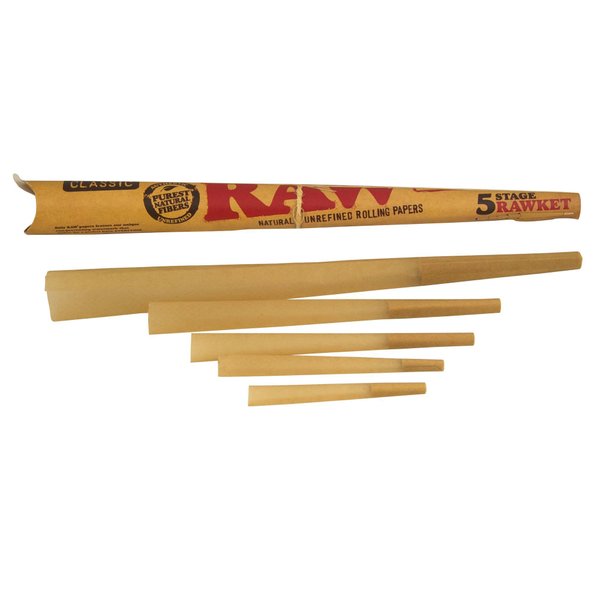 RAW Classic Natural Unrefined Pre-Rolled Cones, Variety Pack (5 Stage Rawket)
