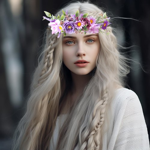 Vivivalue Wedding Flower Crown Girl Flower Headband Hair Wreath Floral Headpiece Halo Party Prom Photos Purple