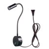 WeFoonLo 3W Wall Mounted Reading Light Flexible Gooseneck LED Sconce Lamp with Plug & Switch for Bedroom, Office, Workbench, Studio (01 Black Cool)