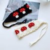 JJLFresheners Black Hairband,Women Crochet Mushroom Pattern Hairband Crochet Bandana Head Kerchief Hair Scarf,Floral Hair Bandanas for Women