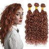 Color 30 Human Hair Bundles Light Brown Water Wave Bundles Human Hair Brown Human Hair Bundles Brazilian Human Hair Extensions Wet and Wavy Bundles Silky Soft for Black Women 16 18 20 Inch