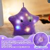 WEWILL 9'' LED Twinkle Star Soft Plush Pillow Toys Glowing Stuffed Star Light up Pillow Plush with Colorful Night Lights Birthday Valentines Gift for Toddler Kids(Purple)