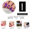 MISUD Press on Nails Medium Square Fake Nails Glossy Glue on Nails Purple Acrylic Nails Squoval Artificial Nails Bling Glitter Stick on False Nails with Design 24 pcs
