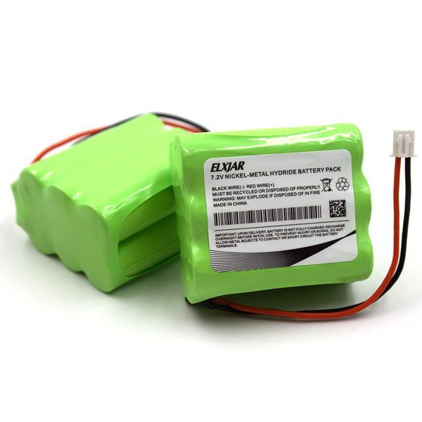 (2-Pack) 7.2V Ni-MH battery Compatible with 2GIG BATT1X, BATT2X, BATT1, GC2 2GIG-CNTRL2, 2GIG-CP2, GCKIT311, 228844 Go Control Panel Security System Alarm, 6MR2600AAY4Z Linear PERS-4200 10-000013-001