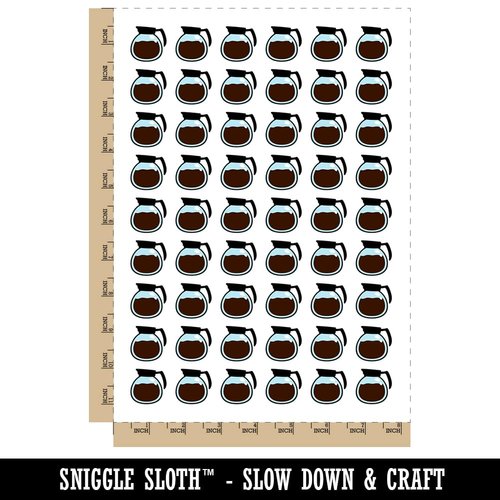 Coffee Pot Temporary Tattoo Water Resistant Fake Body Art Set Collection - 54 1" Tattoos (1 Sheet)