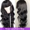 Amella Hair Brazilian Body Wave Wigs With Bangs Virgin Brazilian None Lace Front Wigs Human Hair Wigs 150% Density Glueless Machine Made Wigs For Black Women(26inch, Body wave)