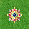 Wooden DIY Floral Diwali Rangoli Mat Easy to Use or to Fill Rangoli Template Rangoli Decorative Boards for Indian Traditional Festival New Year Decor MDF Readymade Diya Round Flower Design Rangoli