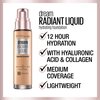 Maybelline Dream Radiant Liquid Medium Coverage Hydrating Makeup, Lightweight Liquid Foundation, Creamy Natural, 1 Count