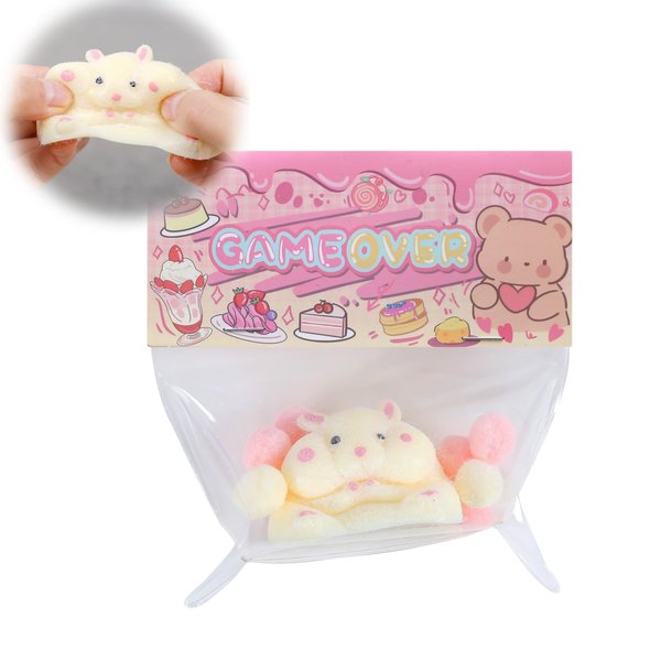 Handmade Hamster Taba Squishy Toys Ultra Soft Squishy Fidget Toys Squeeze Toys for Stress Relief (Hamster Yellow)