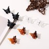 Butterfly Hair Clips, Basic Color Mini Hair Claw Clips for Women Girls Fine Thin Hair, 90s Y2K Hair Accessories, Strong Grip Butterfly Hairclips, 51 Pieces with Box (Black, Clear, Brown)